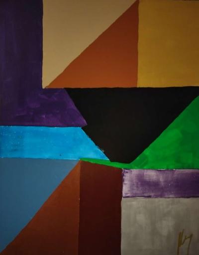 abstract painting on canvas 16inches by twenty - Thumbnail 5