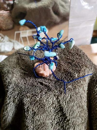 wire trees wrapped around crystal stones - Thumbnail 3