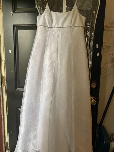 white wedding dress with Silver accents