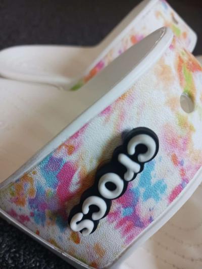 Crocs in White Splatter Paint Design - Thumbnail 3