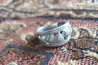 Sterling Silver And White Diamond Ring - Thumbnail 3