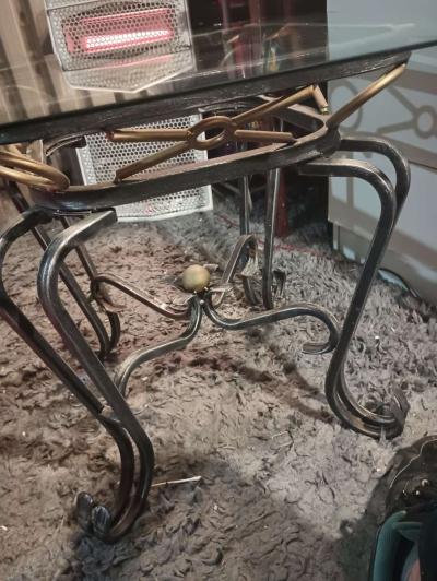 Wrought Iron Square Side Coffee Table - Thumbnail 3