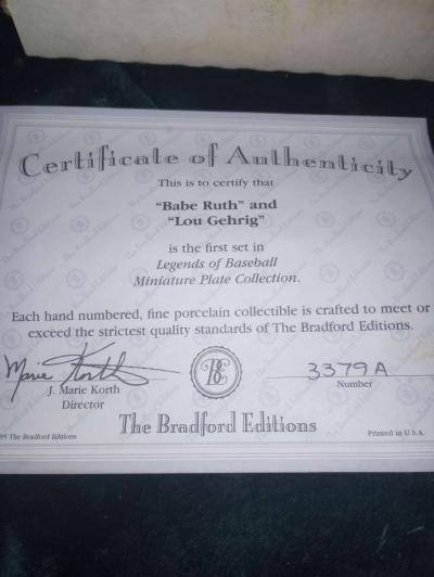 babe Ruth and Lou Gehrig plates - Thumbnail 2