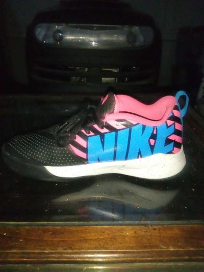 womens Nike Team hustle quick 2 black hot pink running shoes - Thumbnail 6