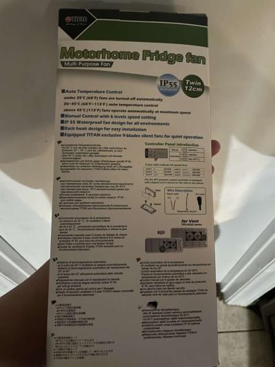 Motorhome Fridge Fan Multi Purpose Fan NEGOTIATION PRICE - Thumbnail 2