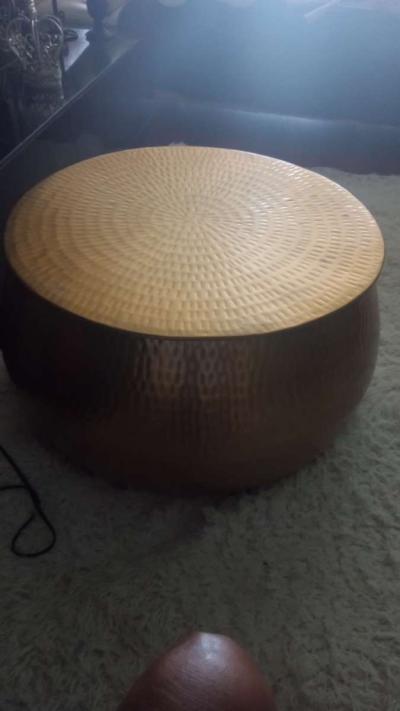 Calluna Round Coffee Table or Ottoman Gold - Thumbnail 4