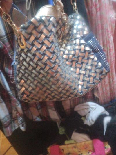 blue jean bejeweled womans hat and purse - Thumbnail 2