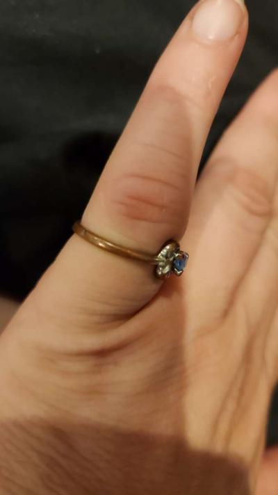 Topaz flower ring with plated gold - Thumbnail 3