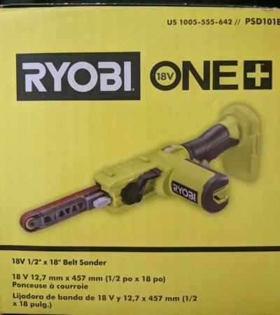 BRAND NEW Ryobi Two 4ah Batteries W Charger and Belt Sander - Thumbnail 2