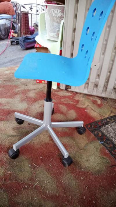 Childrens Blue IKEA Computer Swivel Chair - Thumbnail 3
