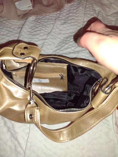 Apt 9 gold crescent bag