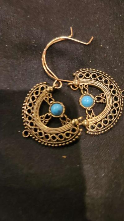 Jade Native American Earings - Thumbnail 2