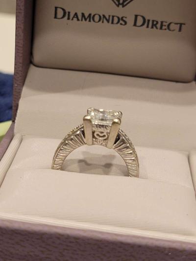 146 Caret Princess Cut Engagement Ring With Apprised - Thumbnail 2