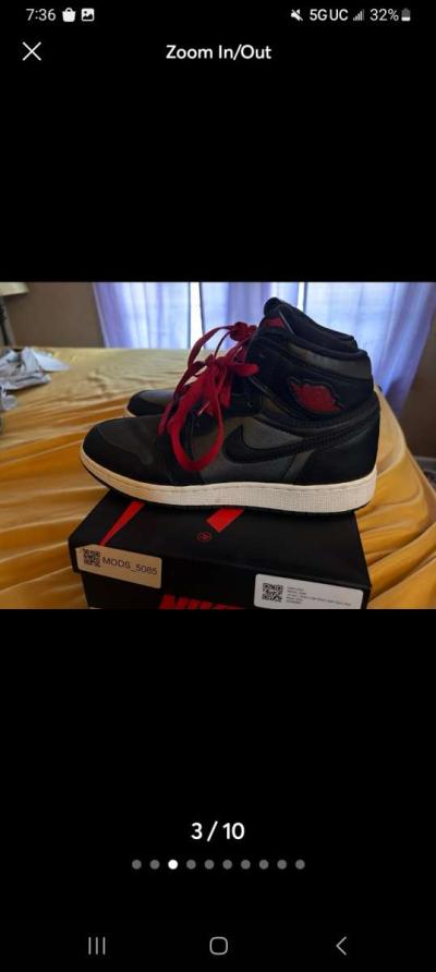 Jordan 1 retro high satin black gym red black - Thumbnail 5