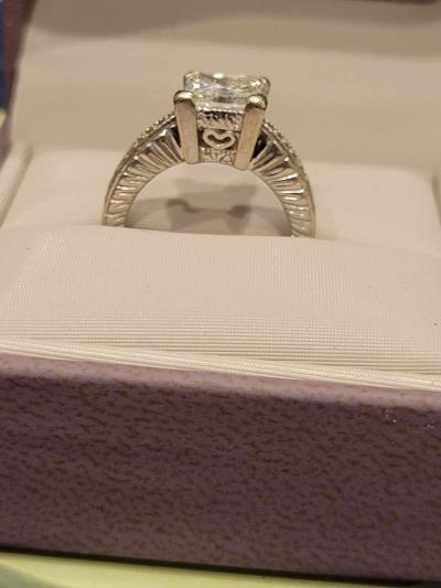 146 Caret Princess Cut Engagement Ring With Apprised - Thumbnail 3