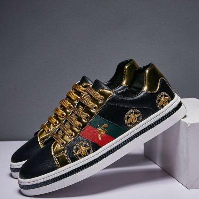 Luxury Golden Outdoor Low Flats Women Casual leather shoes C - Thumbnail 2