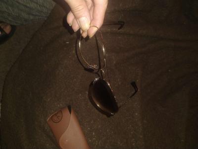 ray bans gold aviator with missing lens - Thumbnail 3