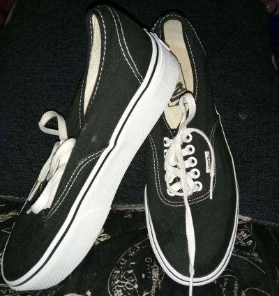 Navy and white off the wall Unisex Vans - Thumbnail 6