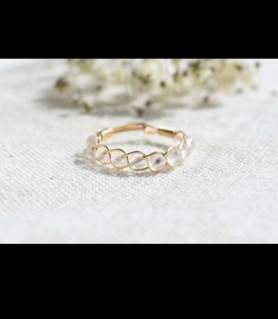 clear quarts ring with braided wire - Thumbnail 3