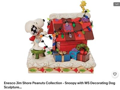 Enesco Jim Shore Peanuts Collection  Snoopy with WS Decorati - Corning, California