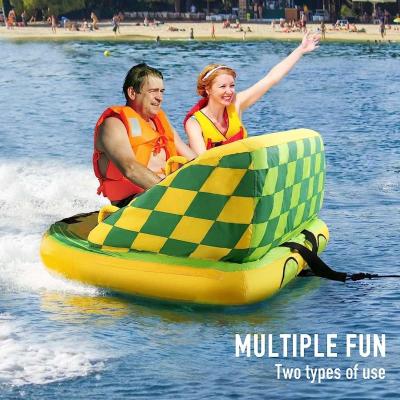 Towable Tube for Boating 2 Rider Inflatable Water Sports Tow - Thumbnail 6