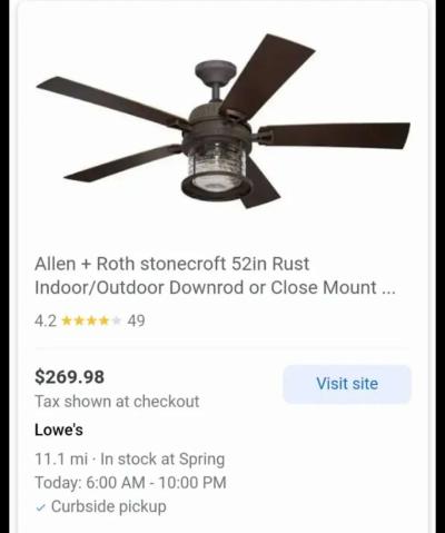 beautiful brand new in box Allen Roth 52 bronze ceiling fan - Houston, Texas