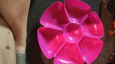 Divided Tray for Fruit and Dip in the Middle