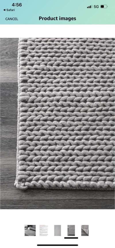 Braided Wool Area Rug 5x8 - Thumbnail 2