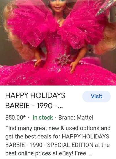 vintage Holiday Barbie in beautiful pink dress - Thumbnail 5