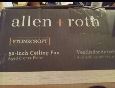 beautiful brand new in box Allen Roth 52 bronze ceiling fan - Thumbnail 5