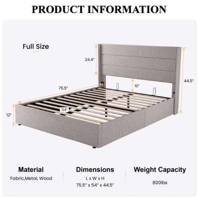 full Size120Full Size Lift Up Platform Bed Frame with Uphols - Thumbnail 4