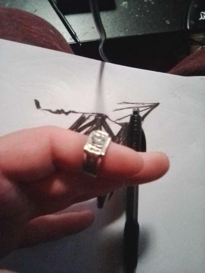 antique 1 platinum diamonds and 1 silver ruby rings - Thumbnail 2