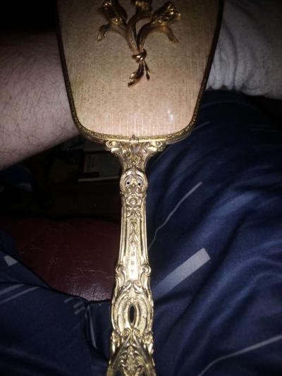 vintage hand held antique mirror - Thumbnail 2