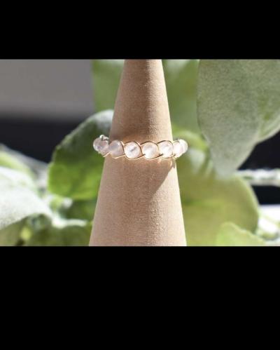 clear quarts ring with braided wire - Thumbnail 4