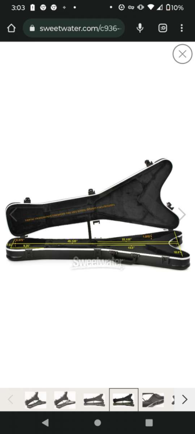 Jackson flying V hardshell guitar case paid 300 new BESTOFFE - Thumbnail 3