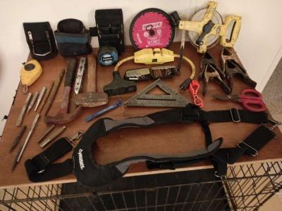 framing 100 ft tap measure 25 ft tape measure  4lb sledge