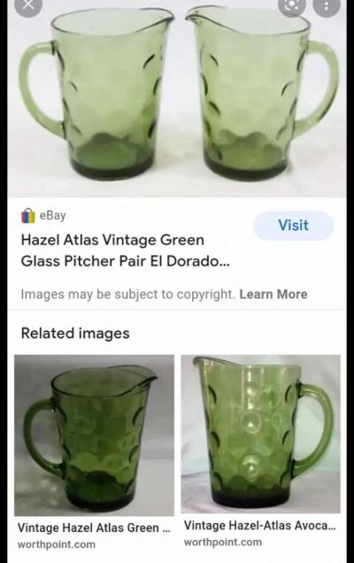 vintage hazel Atlas Green pitcher - Thumbnail 3