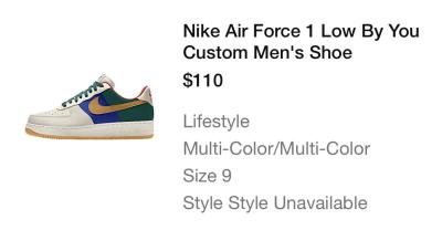Nike Air Force 1 Low By You Custom Mens Shoe New Never Worn - Thumbnail 5