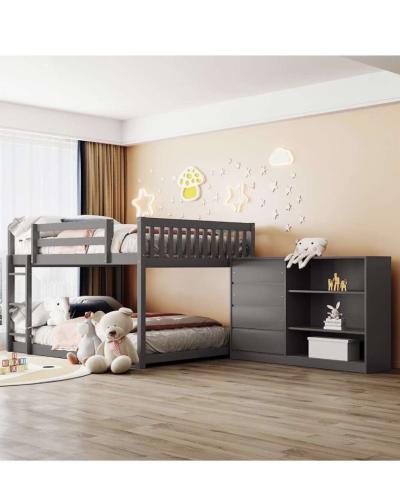 full over full bunk bed with storage dresser - Thumbnail 2