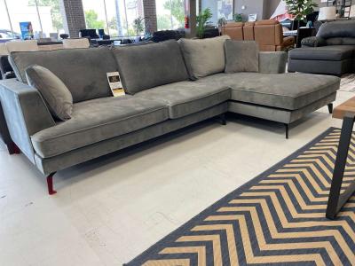 SPECIAL PRICE ON THIS MONTHTIKA GRAY VELVET SECTIONAL BRAND - Thumbnail 2