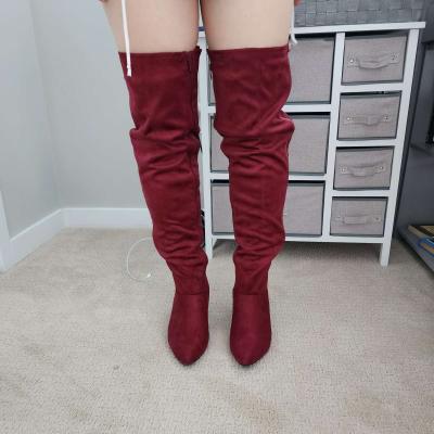 Womens Boots Burgundy - Thumbnail 3