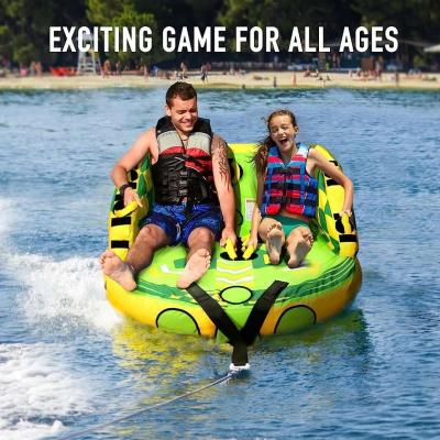 Towable Tube for Boating 2 Rider Inflatable Water Sports Tow - Thumbnail 2
