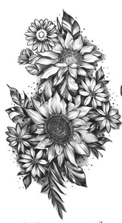 Sunflower Temporary Tattoos - Thumbnail 3