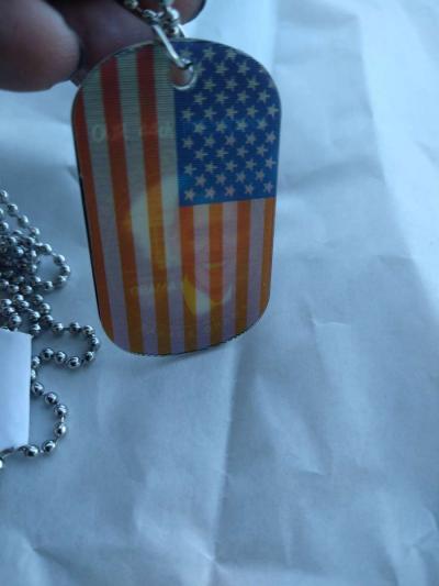 Barack Obama American Flag Dog Tag Style Necklace - Thumbnail 3