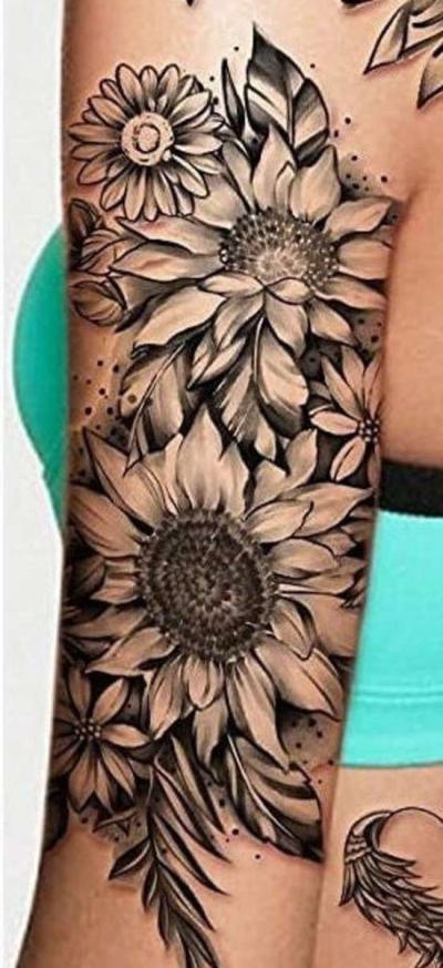 Sunflower Temporary Tattoos - Thumbnail 2