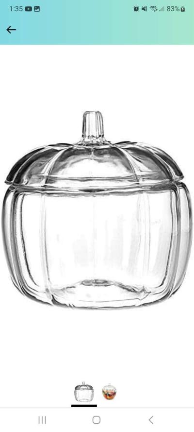 glass candle or dessert holders and pumpkin cookie candy jar - Thumbnail 2