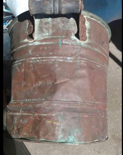 vintage primitive copper wash tub basin - Thumbnail 4