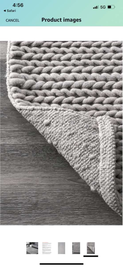 Braided Wool Area Rug 5x8 - Thumbnail 3