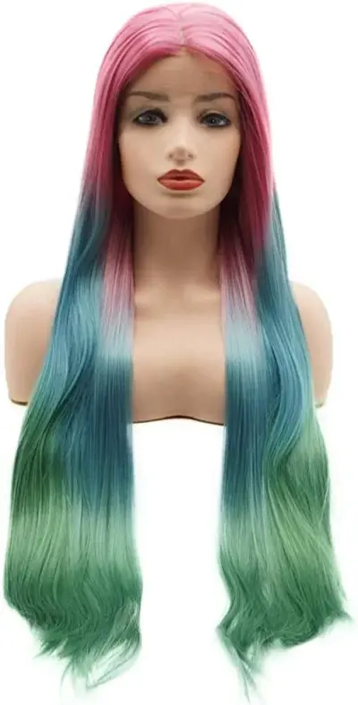 Rainbow Straight Lace Front Wig - Thumbnail 3