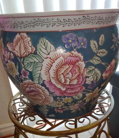 Vintage Mid 20th Century Chinese Porcelain Planter - Thumbnail 6